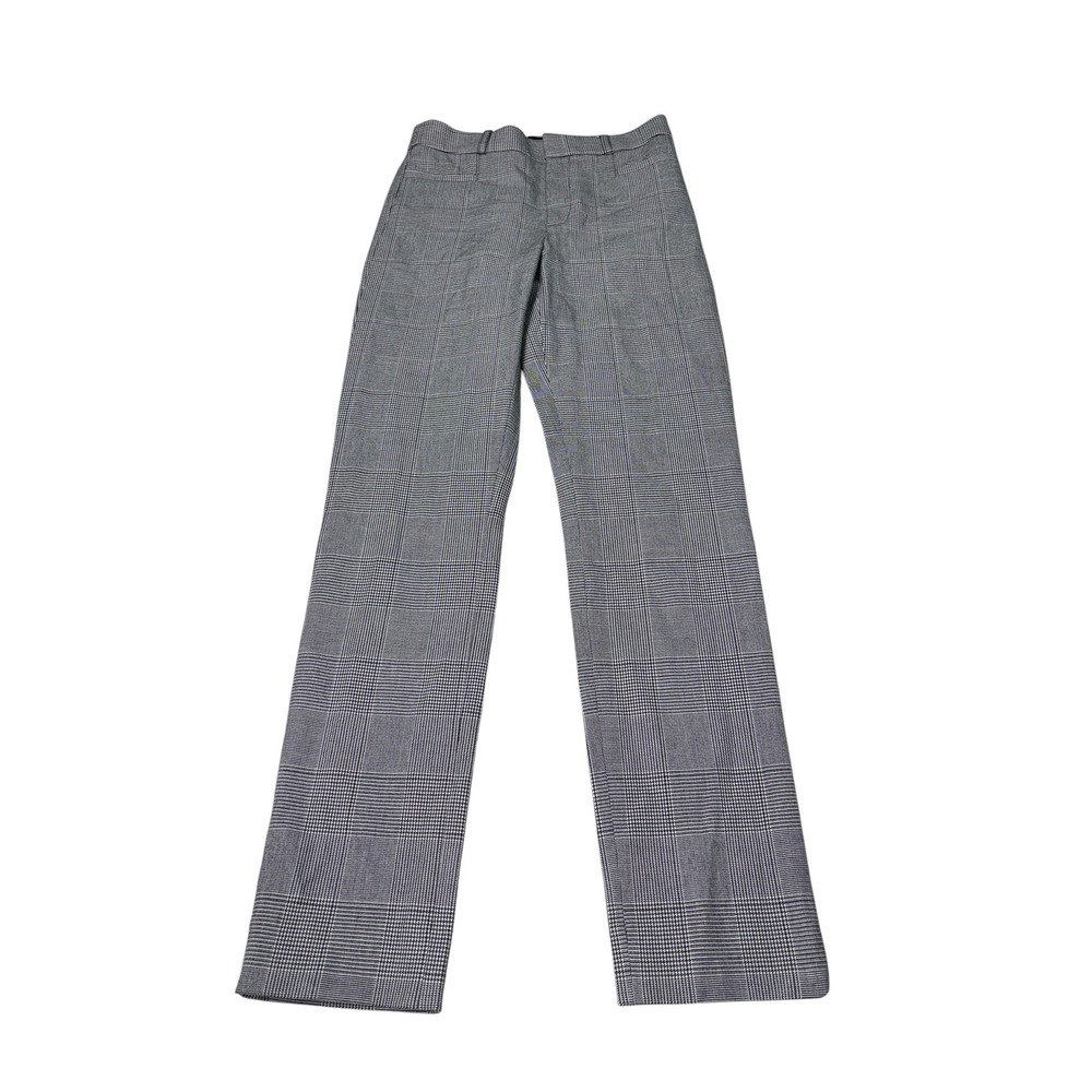 NWT Banana Republic High-Rise Sloan Glen Plaid Pants Black White Womens 0 28X31